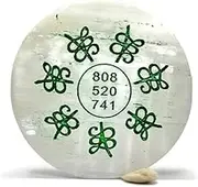 Selenite Charging Plate with Zibu Symbols, 8.8 cm Square, 116 g