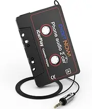 DIGITNOW Car Audio Cassette to Aux Adapter, 3.5mm Audio Cable Tape Player for Smartphone/MP3 Player/CD Player, 4.6 Inch Cable(Black)