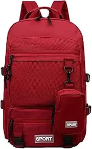 Portable Backpack Camping Travel Bag Large- Ty Daypack With A Coin Purse For Men Women Camping Busin Commuting Travel Wine red