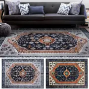 Extra Large Floor Rug Orange Blue Soft Plush Beautiful Traditional Carpet 6 Size