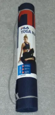 FILA 3MM Yoga Mat with Carry Sling Classic Yoga Mat Non Slip Multi Use Blue