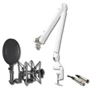 Rode PSA1+ Boom Arm (White) + SM6 Shock Mount, Pop Filter & 10' XLR Cable