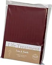 French Bed Authentic 36655110 Line & Earth Fitted Sheet, 100% Cotton, Dobby Weave, Single, 38.2 x 76.8 x 13.8 Inches (97 x 195 x 35 cm), Wine, Made in Japan