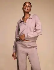 NWT Victoria Secret sweatpants Modal Fleece Wide Leg Lounge Pants XL Long Pink