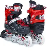 Adjustuble Roller Skates with light up wheels for children and adults - Kids Inline Roller boots with storage bag for toddler, Roller blades for girls, boys, professional and beginner.