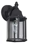Sunset Lighting F78531-31 10" Outdoor Wall Lantern w/ Beveled Glass, Black