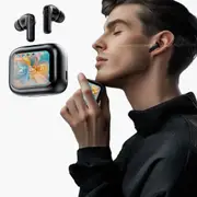 Bluetooth 5.4 Wireless Earbuds with ANC ENC Noise Cancelling and Touch Control-Black