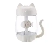 3 In 1 Fan Night Light USB Air Humidifier Home Mute Cute Pet Humidifier Suitable for Office Bedroom-White
