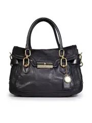 Black Leather Medium Handbag