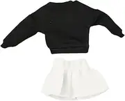 Luwecf 1/12 Miniature Top and Skirt Ensemble for 6 Inch Dolls , Black top