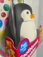 Bathroom Buddies by Piksters ~ Penguin Toothbrush Holder with Suction Cup ~ New