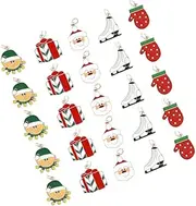 [Tofficu] Pendant Christmas Enamel Charm Christmas Buttons Christmas Jewelry Crafts Embellishments Christmas Theme Collections Jewelry Christmas Party Bag Filler Alloy