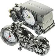 Yardenfun 2pcs Motorcycle Alarm Clock Vintage Decor Clocks Car Shaped Alarm Clock Old Alarm Clock Old Fashion Alarm Clock Alarm Clock Retro Alarms Clock Truck Plastic Household