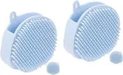 2pcs Silicone Bath Brush Showering Brush Scalp Shampoo Portable Shampooer Bathroom Bathing Brush Massager Handheld Double-sided Bath Bathing Scrubber Hair Scrubber Blue