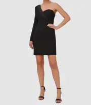 $245 Aidan Mattox Women's Asymmetrical-One-Shoulder Sheath Dress Size 6