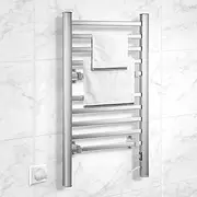 Heated Towel Rail Rack Bathroom Electric Rails Warmer Clothes Wall Mounted & Freestanding Warm Aluminium 10 Bar