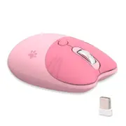 Nevenka 2.4G Cute Silent Mouse with USB Receiver 3 Adjustable DPI for PC Laptop Mac M3-Pink