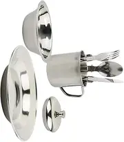 POPETPOP Stainless Steel Camping Cookware Set 1-2 Person Picnic Cooking Utensils Portable Outdoor Cooking Supplies