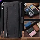 For iPhone 16 15 14 13 12 11 Plus Pro Max Zipper Case Leather Wallet Flip Cover