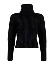 roll-neck wool jumper XS,M black