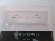 New Cynthia Rowley Keep Calm Sleep On Set of 2 Standard White Pillowcases