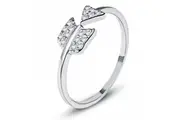 Adjustable Solid 925 Signature Silver Arrow Ring
