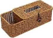 FONDOTIN Imitation Rattan Tissue Box Holder Creative Tabletop Storage for Kitchen Napkin Box