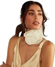 [Cynthia Rowley] Sequin Flower Tie, White, One size