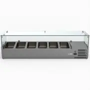 FED-X Flat Glass Salad Bench - Countertop Prep Fridges (XVRX1500/380) - XVRX1500/380