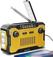 Megatek NOAA Emergency Weather Radio with 5000mAh Phone Charger, Hand-Crank/Solar/Battery Powered Survival Radio with AM/FM, SOS Alarm, Flashlight & Reading Light, USB-C Rechargeable [2022-New]