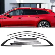 Car Window Strip Cover Decor Trim For VW Arteon CC 2021-2024 2022 Chrome Black (for: Volkswagen)