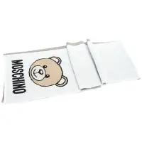 在飛比找Yahoo奇摩購物中心優惠-MOSCHINO 銀蔥泰迪熊針織披肩 圍巾(白色)