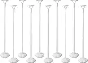 MOTRAIN 10 Pcs Balloon Stick Stand Kit, Balloon Stand Holders Kit, 15 Inch Reusable Balloon Base with Pole and Cup for Birthday, Wedding, Graduation and Party Decorations ﻿