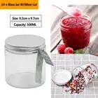 24 x Clear Glass Jar 500ml Silver Lid Kitchen Food Honey Jam Storage Container
