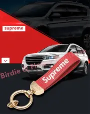 Red Supreme Gold Metal Keychain Strap Key Chain Keyring Ring Skate Skating Rings