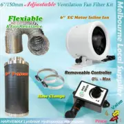 6" Hydroponics Grow Tent Ventilation Kit EC Motor Inline Fan Carbon Filter Duct