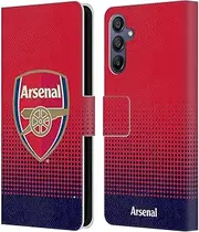 Head Case Designs Officially Licensed Arsenal FC Fade Crest 2 Leather Book Wallet Case Cover Compatible with Samsung Galaxy A15