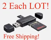 ​2 Each Micro USB OTG/USB 2.0 Card Reader Adapter SD/Micro SD Memory Card Reader
