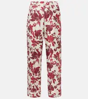 ['S Max Mara] 'S Max Mara Leda printed silk wide-leg pants UK 12 multicoloured