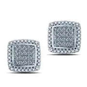 0.38 CT. T.W. Princess-Cut Diamond Square Frame Stud Earrings in Sterling Silver