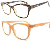 2 Pack Prive Revaux Diamond Blue Light Blocking Readers +0.50 Tan Snake / Camel