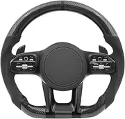 Black Carbon Fiber Steering Wheel，Compatible With Mercedes Benz AMG W205 W204 G55 G500 W212 W213 W222 W166 W463 C63 S63 CLS63 E63 2006-2018(Style 02)