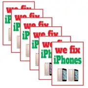 We Fix Phones Retail Window Display Paper Signs | Pack of 6 | 18"w x 24"h