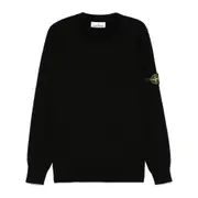 [Stone Island] Stone Island Compass-badge Cotton Jumper M BLACK