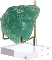 Hipiwe Clear Acrylic Display Stand Holder with Adjustable Metal Arms Display Easel Stands for Gemstones Fossils Minerals Agate Slabs Plates Crystals Saucers Collectibles, 3.1x3.1x4.5 inch