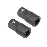 2 Pcs 3/8" Drive 1/2" Socket Adapter for DIY Square Drive Female to Male Cr-V