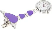 [Holibanna] Pocket Watch Nurse Watch Digital Watch Digital Fob Watch Decorative Watch Second Hand Clip Watch Pin Watch Clip on Watch for Nurses Fob Watch Lilac Nurses Watch Woman Alloy Purple