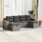 Garden Sofa Set Grey Modular Outdoor Furniture Cushions Storage Durable 25726