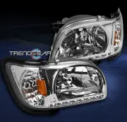 FOR 01-04 TOYOTA TACOMA DRL LED CRYSTAL HEAD LIGHT LAMP W/CORNER SIGNAL CHROME (for: Toyota)