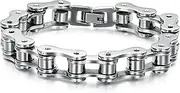 [SunnyHouse Jewelry] SunnyHouse New Men's Titanium Stainless Steel Bracelet Harley Bike Chain Design Sporting, One Size, Titanium